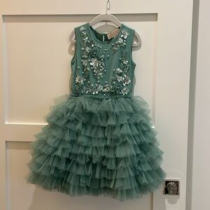 Tutu Du Monde Girls 6-7 Green Tulle Dress